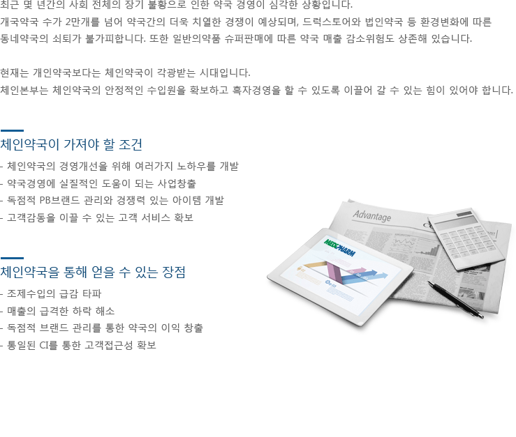 체인약국이 가져야 할 조건