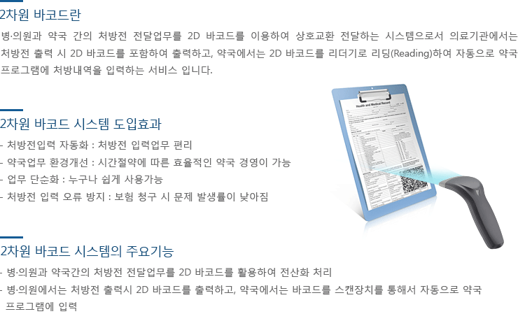 2차원 바코드란, 2차원 바코드 시스템 도입효과, 2차원 바코드 시스템의 주요기능